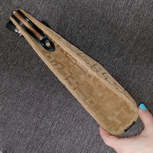 🖤RARE Longchamp🖤 - La Voyageuse Tan/Black Suede LGP Velours Vertical Tote - Picture 4 of 15